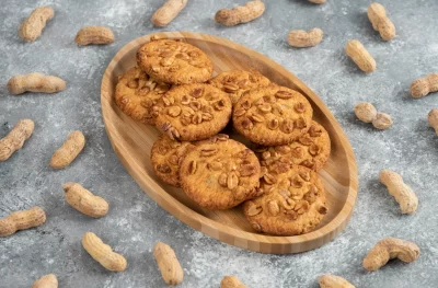 plate-homemade-cookies-with-organic-peanuts-marble-table